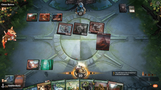 Watch MTG Arena Video Replay - Rogue by HamHocks42 VS Gruul Aggro by Clauss Rotten - Timeless Play