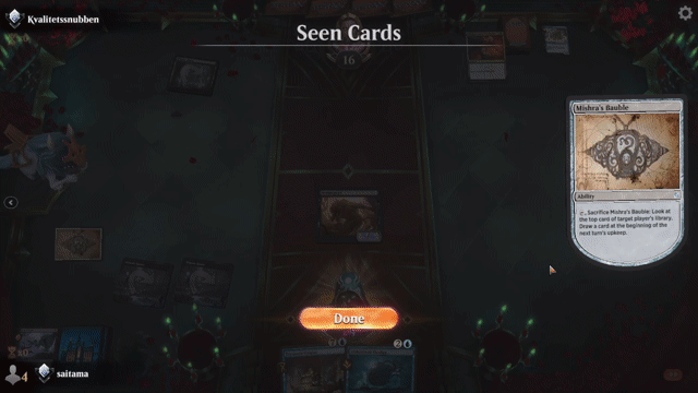 Watch MTG Arena Video Replay - Dimir Midrange by saitama VS Dimir Midrange by Kvalitetssnubben - Timeless Ranked