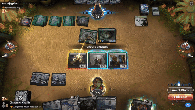 Watch MTG Arena Video Replay - Yawgmoth, Thran Physician by Cinnamon Charlie VS Mythweaver Poq by AzureGryphon - Historic Brawl