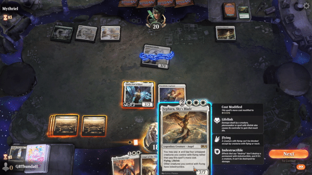 Watch MTG Arena Video Replay - Mono White Aggro by GBThundaII VS Selesnya Control by Mythriel - Historic Play
