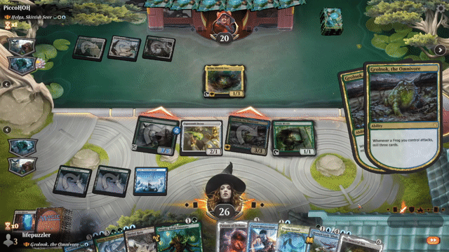 Watch MTG Arena Video Replay - Grolnok, the Omnivore by lifepuzzler VS Helga, Skittish Seer by PiccoHOH - MWM Yargle Standard Brawl