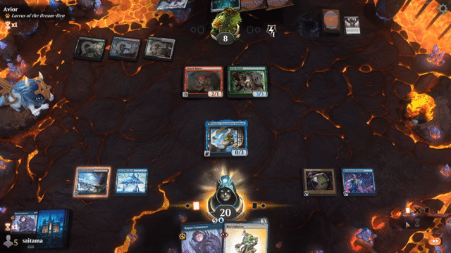 Watch MTG Arena Video Replay - Mono Blue Midrange by saitama VS 4 Color Aggro by Avior - Timeless Play