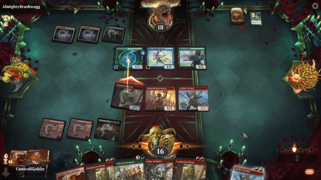 Watch MTG Arena Video Replay - Gruul Aggro by CunicoliGoblin VS Simic Aggro by AlmightyBrushwagg - Explorer Traditional Play