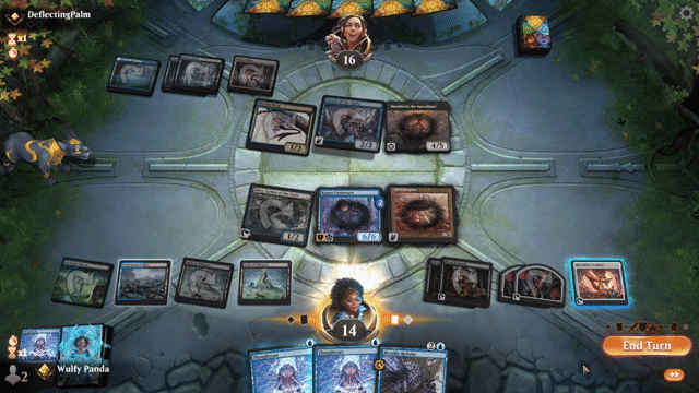 Watch MTG Arena Video Replay - Dimir Midrange by Wulfy Panda VS Dimir Control by DeflectingPalm - Historic Traditional Ranked