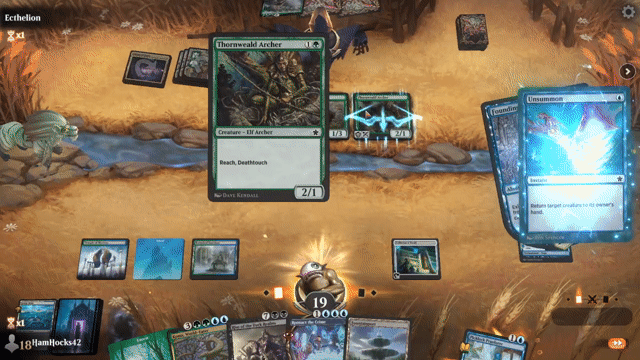 Watch MTG Arena Video Replay - Simic Midrange by HamHocks42 VS Mono Green Aggro by Ecthelion - Standard Play
