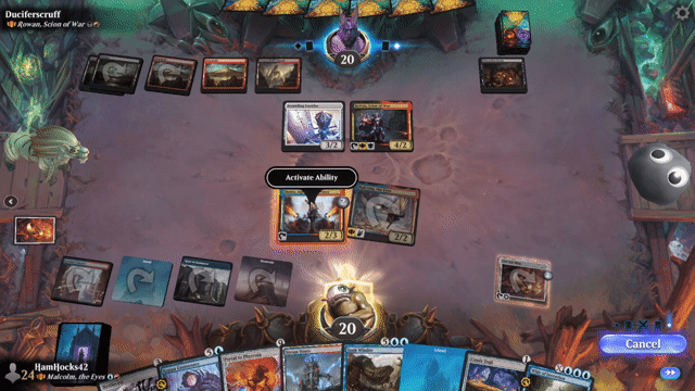Watch MTG Arena Video Replay - Malcolm, the Eyes by HamHocks42 VS Rowan, Scion of War by Duciferscruff - Historic Brawl Challenge Match