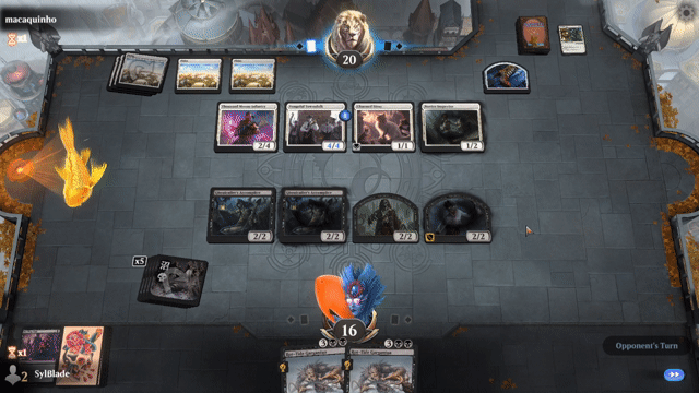 Watch MTG Arena Video Replay - Mono Black Zombies by SylBlade VS Mono White Soldiers by macaquinho - MWM Historic Pauper