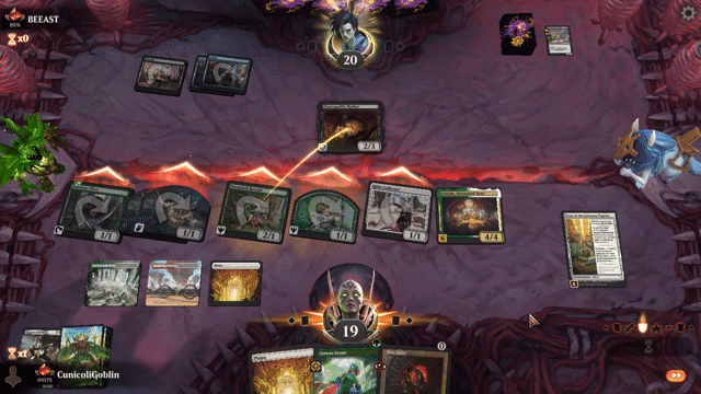 Watch MTG Arena Video Replay - Selesnya Aggro by CunicoliGoblin VS Dimir Midrange by BEEAST - Alchemy Ranked