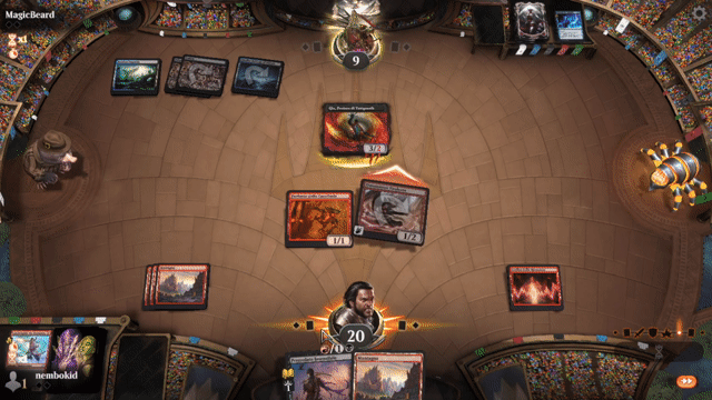 Watch MTG Arena Video Replay - Mono Red Aggro by nembokid VS Dimir Midrange by MagicBeard - Standard Tournament Match