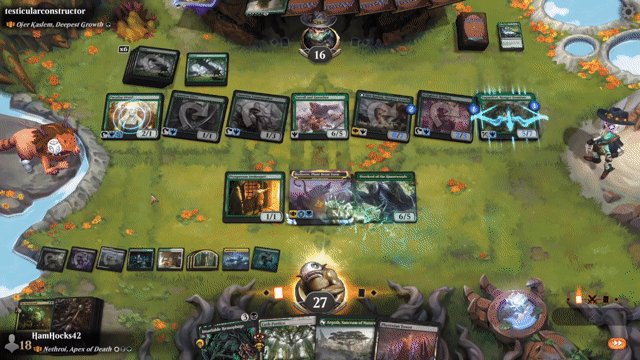 Watch MTG Arena Video Replay - Nethroi, Apex of Death by HamHocks42 VS Ojer Kaslem, Deepest Growth by testicularconstructor - Historic Brawl Challenge Match