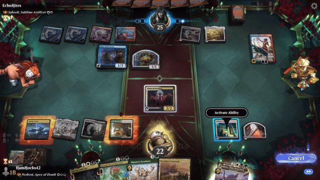 Watch MTG Arena Video Replay - Nethroi, Apex of Death by HamHocks42 VS Saheeli, Sublime Artificer by EchoHites - Historic Brawl