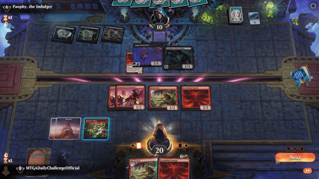 Watch MTG Arena Video Replay - Mono Red Aggro by MTGADailyChallengeOfficial VS Dimir Midrange by Paophy, the Indulger - Standard Traditional Ranked