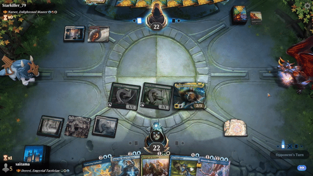 Watch MTG Arena Video Replay - Derevi, Empyrial Tactician by saitama VS Narset, Enlightened Master by Starkiller_79 - Historic Brawl